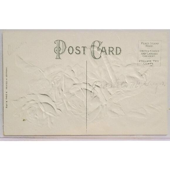 Lot Of Four Vintage Antique Embossed Postcards Flowers - Picture 8 of 9